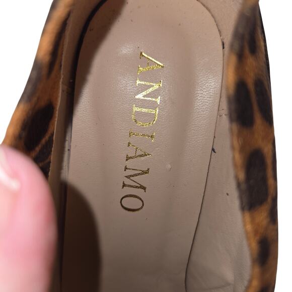 Andiamo Shoes 6.5 Leopard Print  Black Closed Toe High Heel Pump Stiletto - Picture 6 of 8